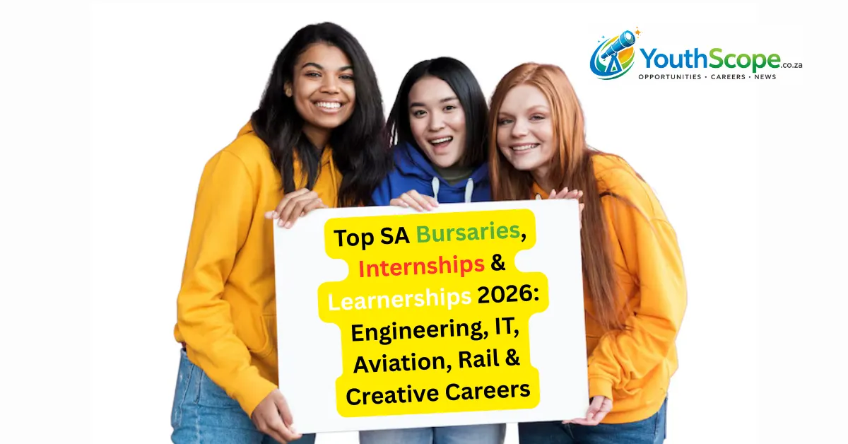 Top SA Bursaries, Internships & Learnerships 2026: Engineering, IT, Aviation, Rail & Creative Careers