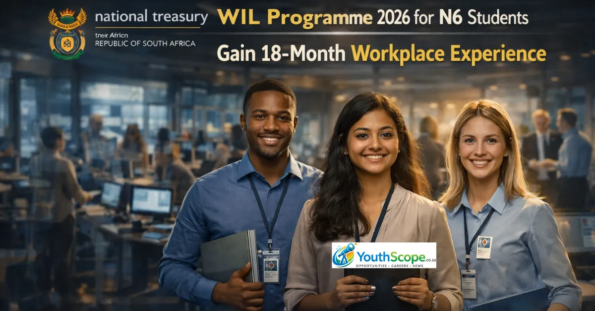 Read more about the article National Treasury WIL Programme 2026/2027 (18-Month Paid Experience for TVET N6 Students) – Apply by 27 March!