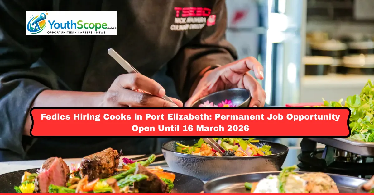 Read more about the article Fedics Hiring Cooks in Port Elizabeth: Permanent Job Opportunity Open Until 16 March 2026