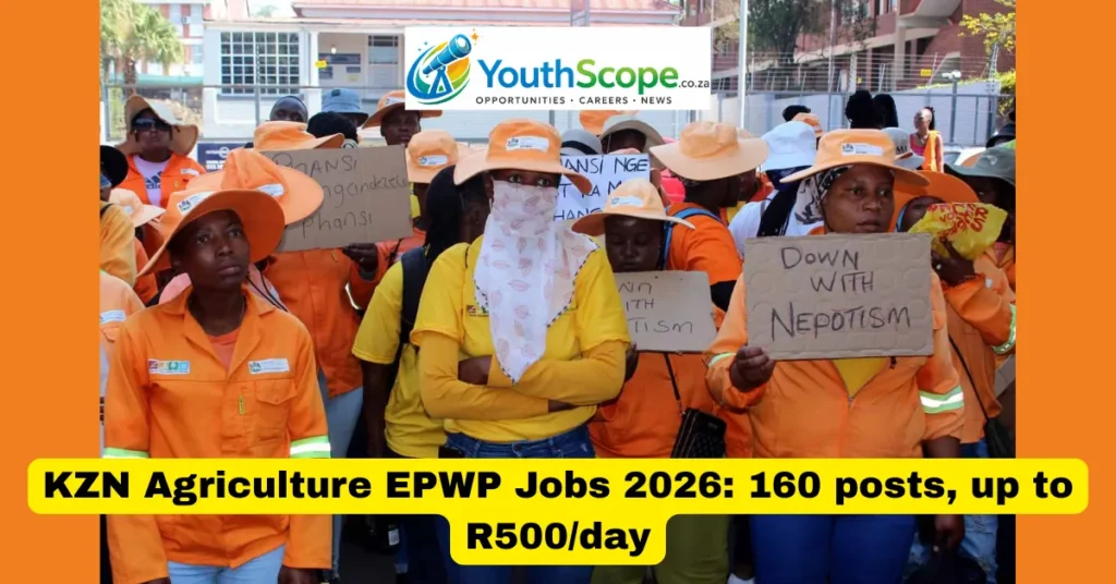 KZN Agriculture EPWP Jobs 2026: 160 posts, up to R500/day