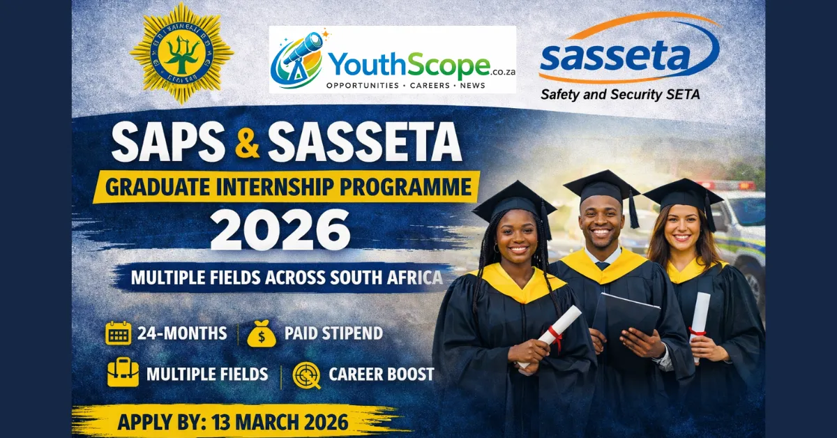 SAPS & SASSETA Graduate Internship / Workplace Integrated Learning (WIL) 24-month paid internship