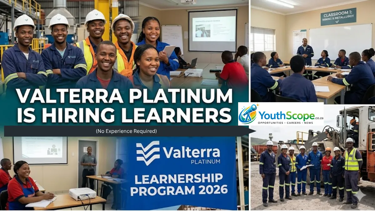 Want a Career in Mining? Valterra Platinum is Hiring Learners for 2026 (No Experience Required)