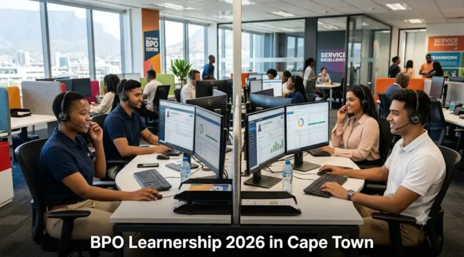 Graduates participating in a BPO customer service learnership in Cape Town.