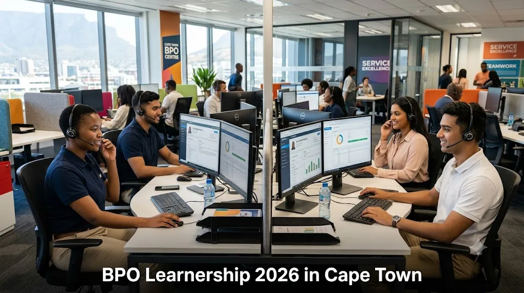Graduates participating in a BPO customer service learnership in Cape Town.