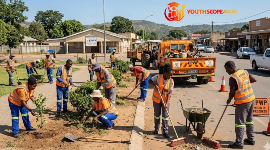 Bushbuckridge EPWP workers performing community cleaning and maintenance duties.