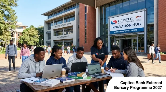 Capitec Bank External Bursary Programme 2027 for South African university students.