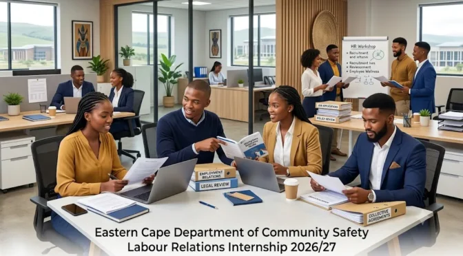 Eastern Cape Department of Community Safety Labour Relations Internship 2026/27 for unemployed graduates.