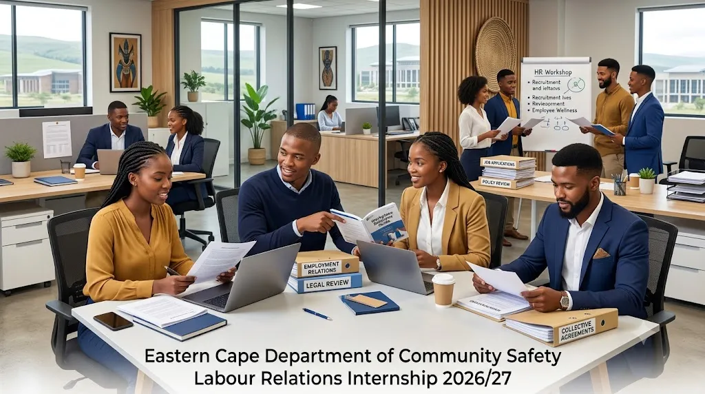 Eastern Cape Department of Community Safety Labour Relations Internship 2026/27 for unemployed graduates.