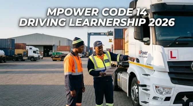 MPower Code 14 Driving Learnership participant receiving professional truck driver training in Gauteng.