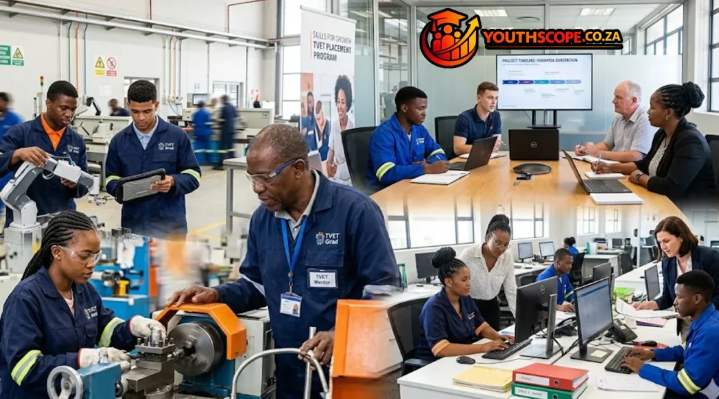 Mthashana TVET College graduates participating in workplace training and in-service learning.