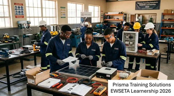 Young people participating in the Prisma Training Solutions EWSETA Learnership Programme in Rustenburg.