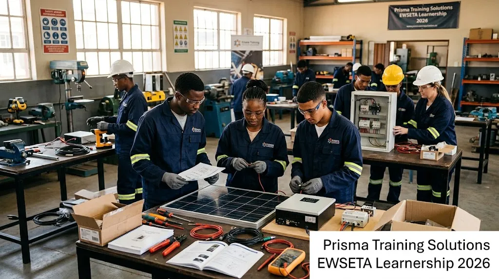 Young people participating in the Prisma Training Solutions EWSETA Learnership Programme in Rustenburg.
