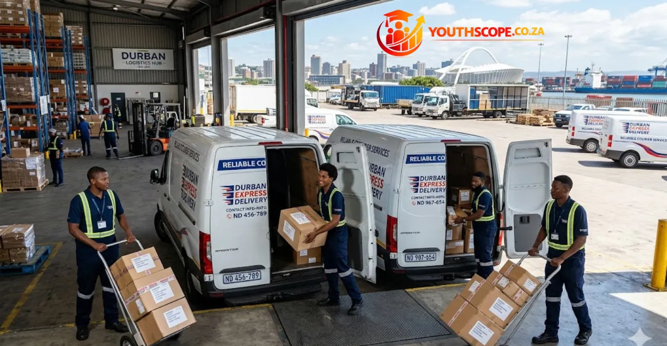RAM Couriers learnership participants gaining driving and logistics experience in Durban.