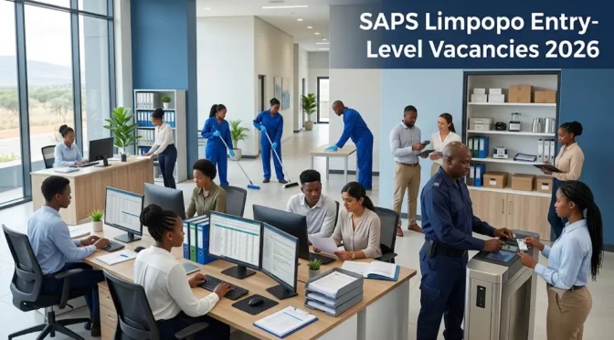 SAPS Limpopo Entry-Level Vacancies 2026 for Secretaries, Administration Clerks, Security Officers, Supply Chain Clerks and Cleaners.