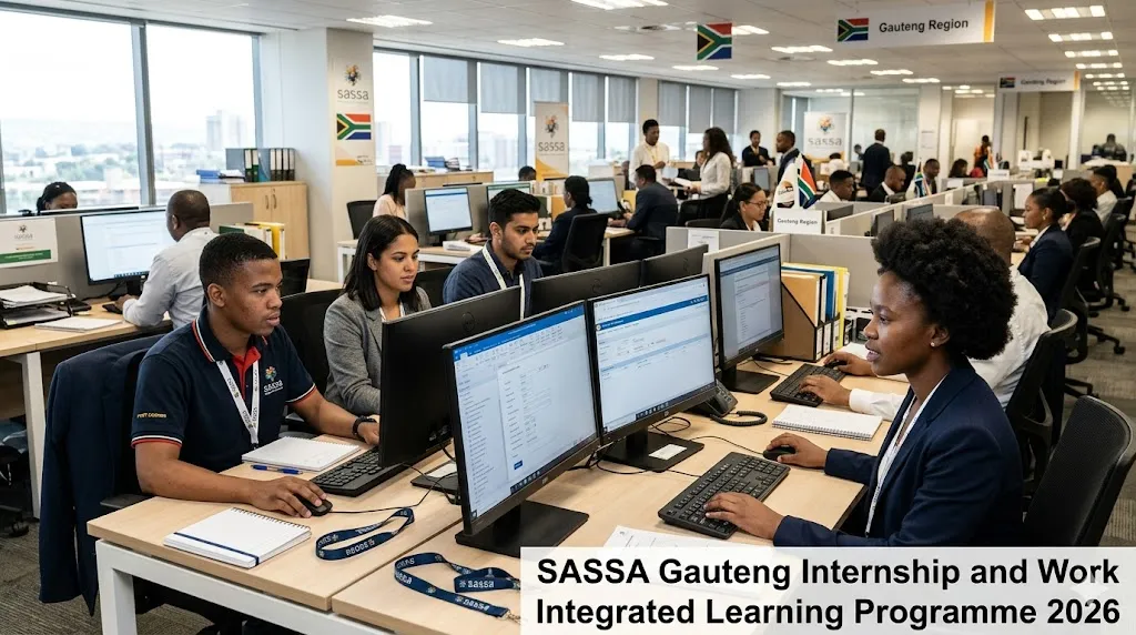 SASSA interns and TVET learners gaining workplace experience in a government office.