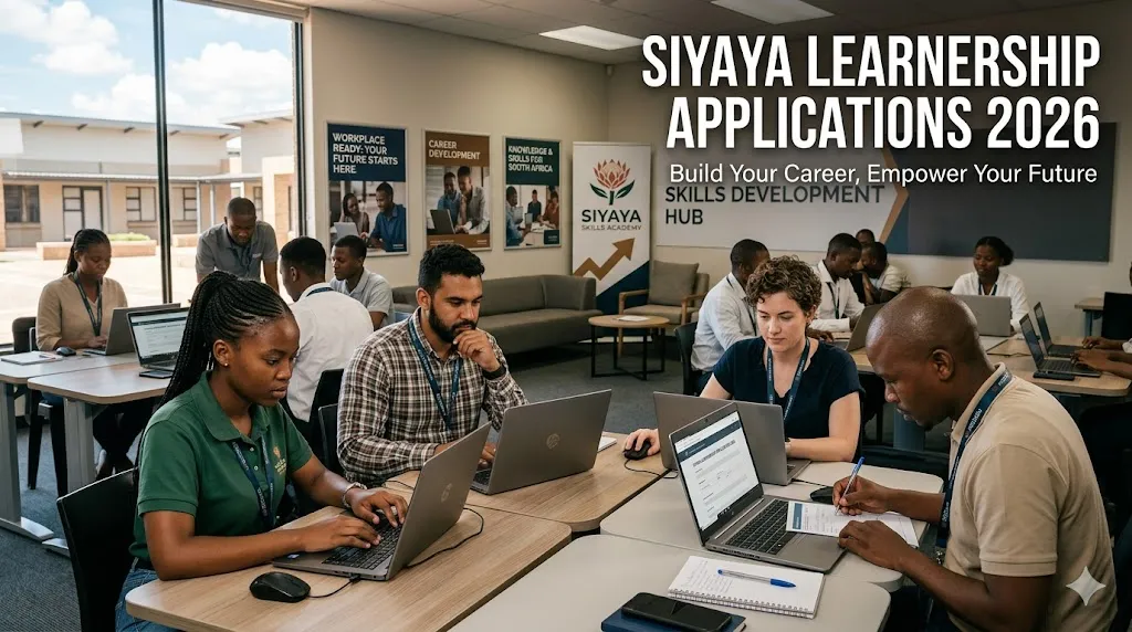 South African youth registering online for Siyaya learnership opportunities.