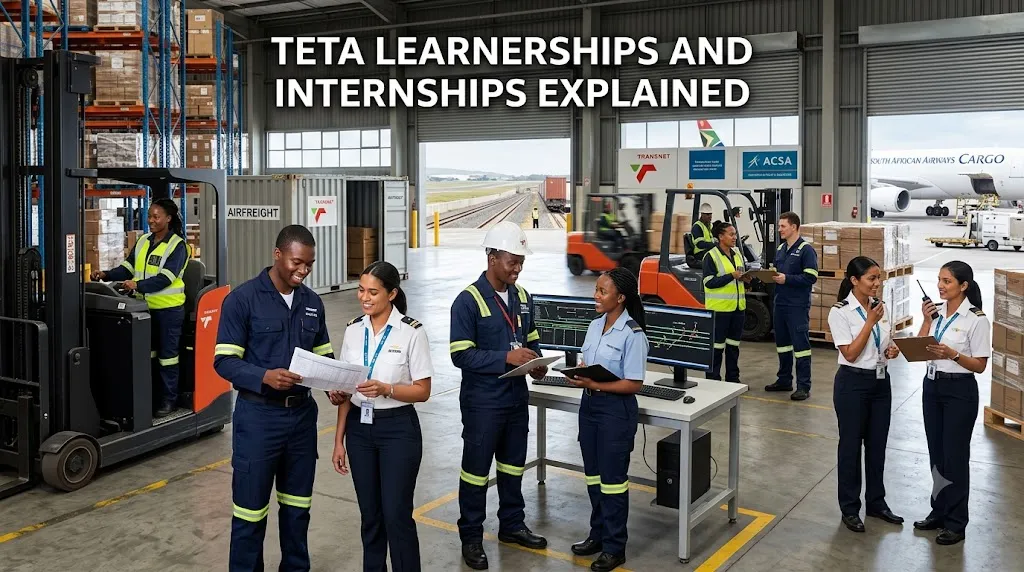 Young South Africans participating in TETA learnerships and internships within the transport and logistics sector.