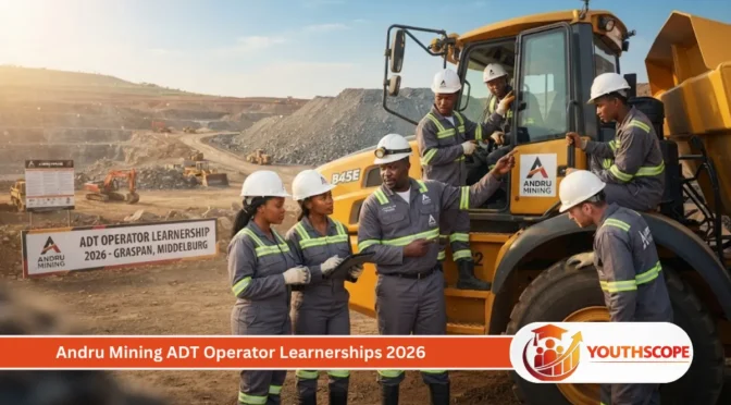 Andru Mining ADT Operator Learnership 2026 for Grade 12 applicants in Mpumalanga.