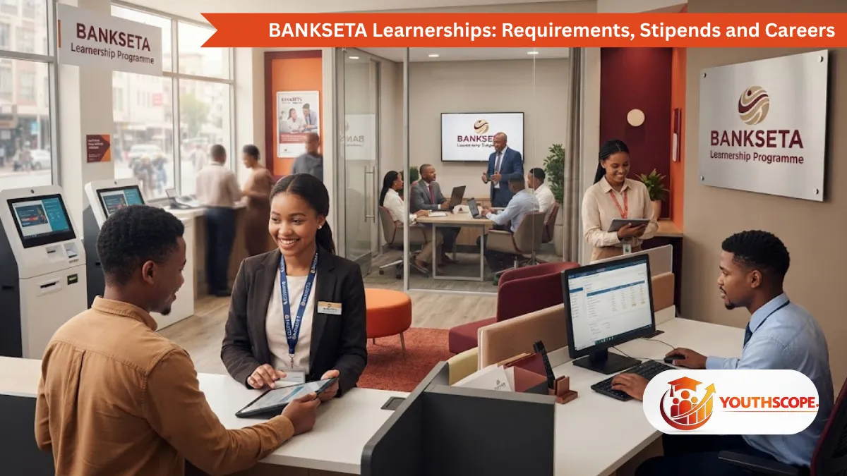 Young South African learners participating in a BANKSETA banking learnership.