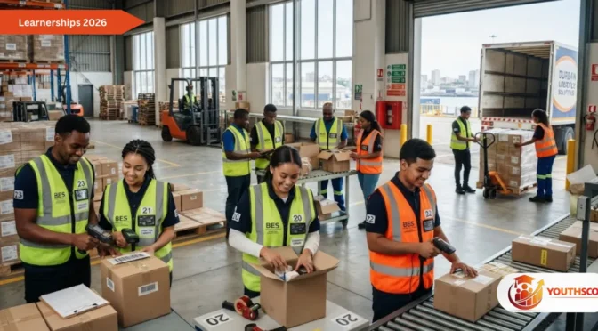 Warehouse Learnership 2026 participants working in a Durban logistics warehouse.