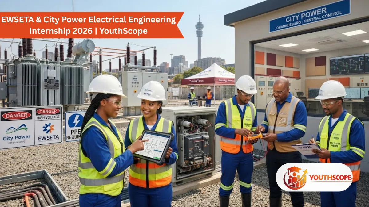 Young South African electrical engineering graduates participating in the EWSETA and City Power Graduate Internship Programme in Johannesburg.