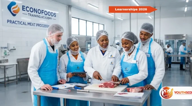 Young South Africans participating in the Econofoods Meat Processing Learnership Programme 2026 in Bloemfontein.