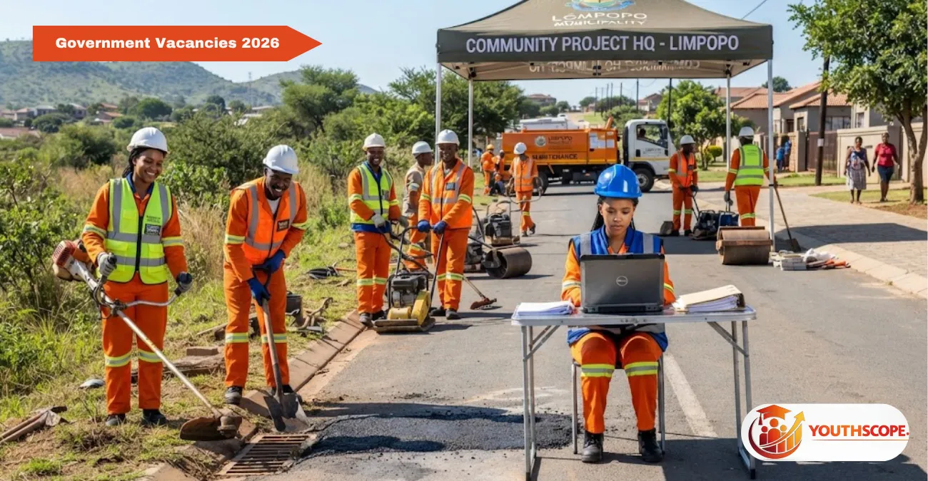 Young South Africans working on Greater Letaba Municipality EPWP infrastructure and environmental projects in Limpopo.