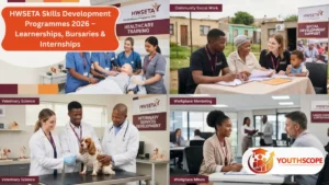 HWSETA Skills Development Programmes 2026 supporting South African learners through learnerships, bursaries, internships and workplace training.