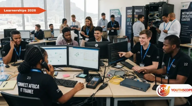 South African youth participating in an IT Support Technician learnership with workplace technology training.