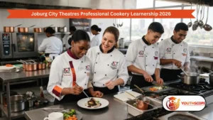 Young South African learners receiving practical culinary training during the Joburg City Theatres Professional Cookery Learnership 2026.