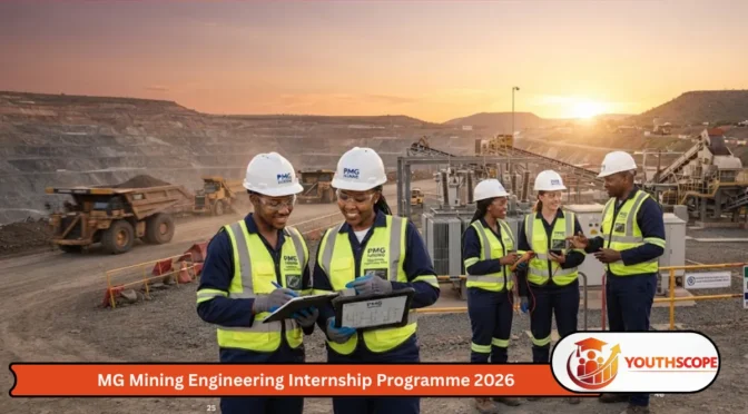 African engineering graduates participating in the PMG Mining Engineering Internship Programme 2026 at a mining operation in the Northern Cape.