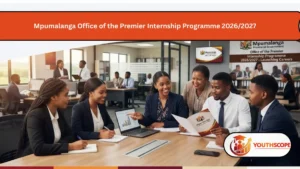outh African graduates participating in the Mpumalanga Office of the Premier Internship Programme 2026/2027 in a government office.