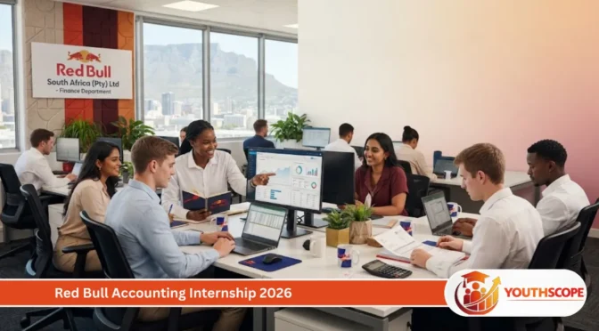 Young South African accounting graduates working during the Red Bull Accounting Internship 2026 in Cape Town.