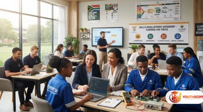 : South African youth participating in a government-supported skills development programme.