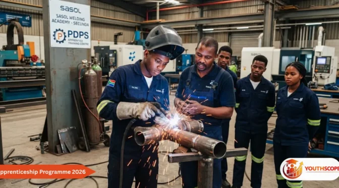Young apprentices participating in the Sasol Welding Apprenticeship Programme 2026.