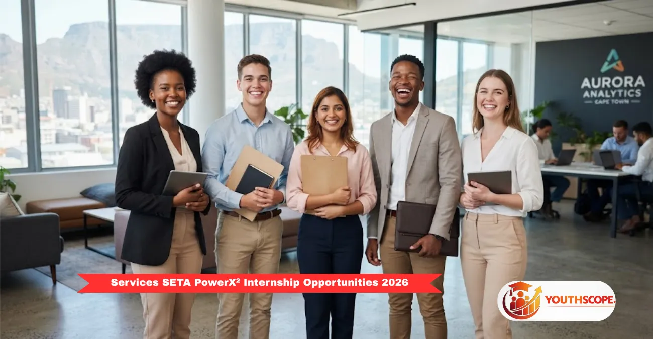 Diverse South African graduates participating in a professional workplace internship programme.