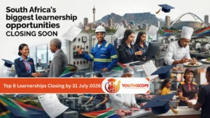 Top 8 South African learnerships and internships closing by 31 July 2026 for unemployed youth and graduates.