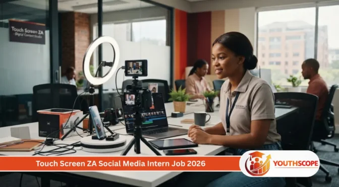 Young South African content creator applying for Touch Screen ZA Social Media Intern job in Sandton.