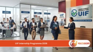 Young South African graduates participating in the UIF Internship Programme at the Unemployment Insurance Fund offices in Pretoria.