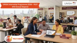 UNISA Internship Programme 2026 for unemployed South African graduates offering a R127 576 annual stipend over 24 months.