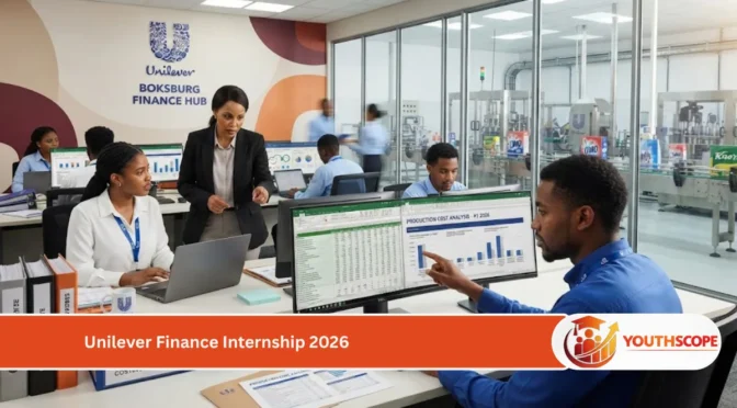 Young South African accounting graduates participating in the Unilever Finance Internship at the Boksburg manufacturing facility.