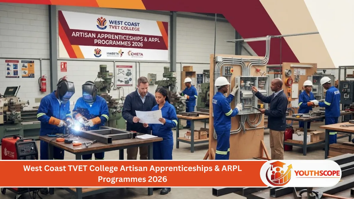 South African artisan apprentices receiving boilermaker and electrician training at West Coast TVET College.