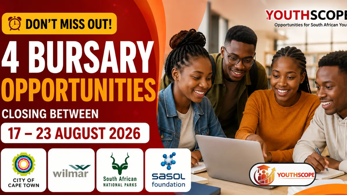 4 South African bursary opportunities closing in August 2026