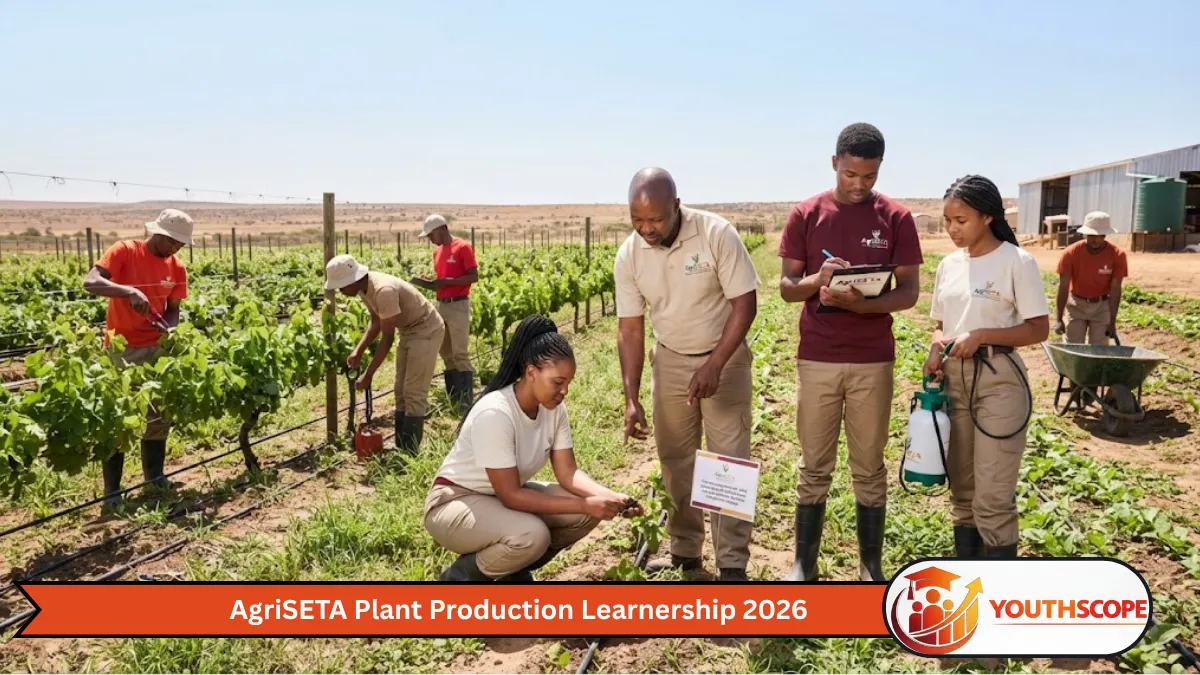Young South African learners receiving practical plant production training through an AgriSETA learnership
