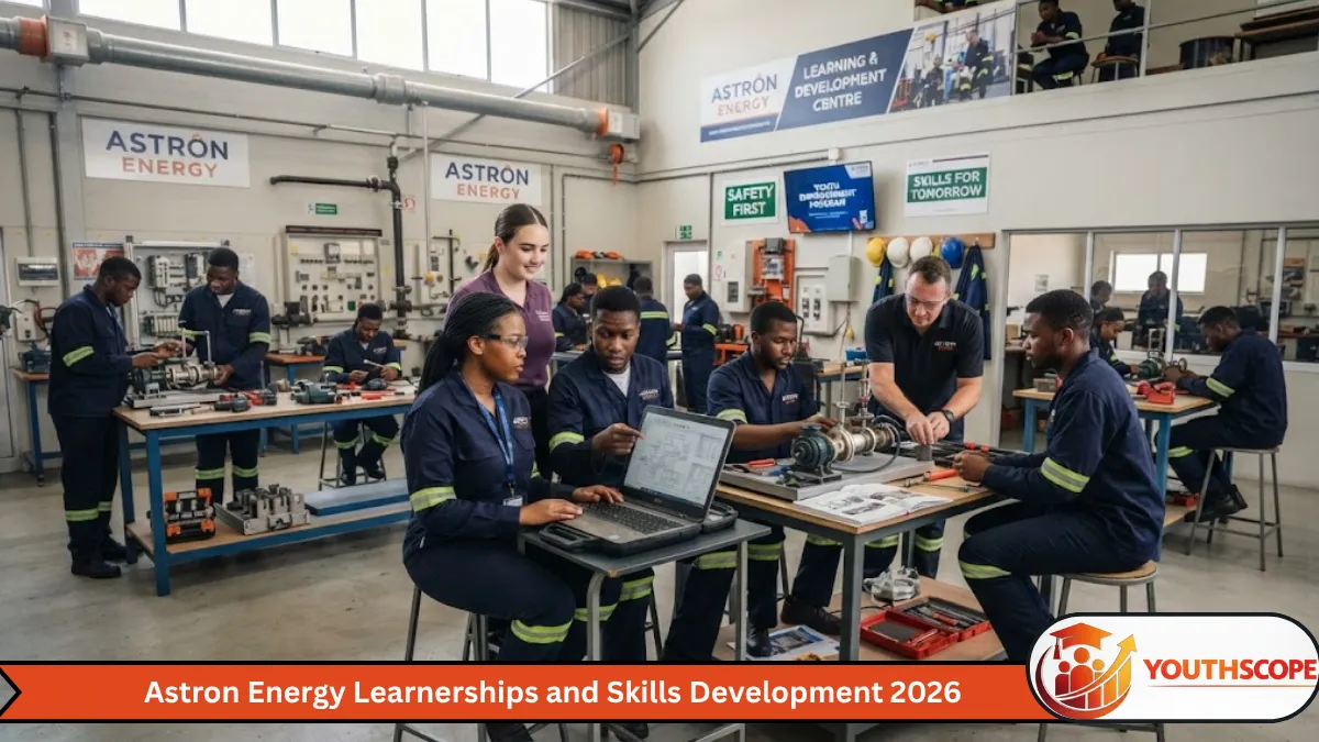 Young South African trainees developing technical and professional skills through an Astron Energy programme