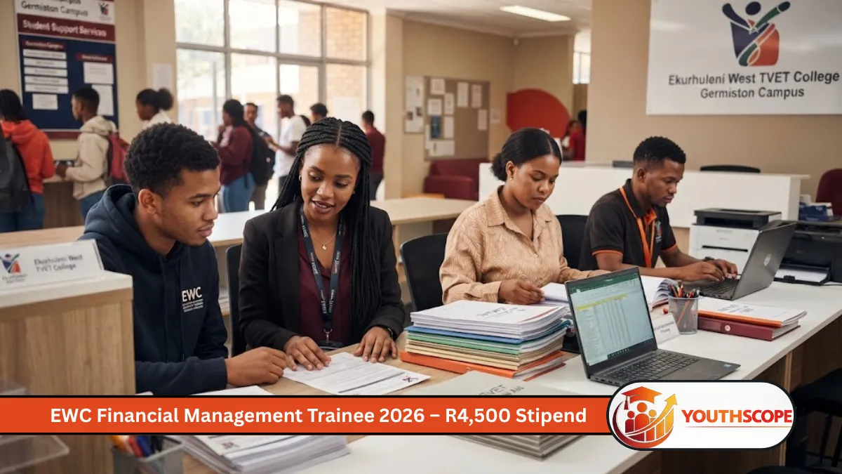 EWC Financial Management Trainee 2026 students working in a South African TVET college
