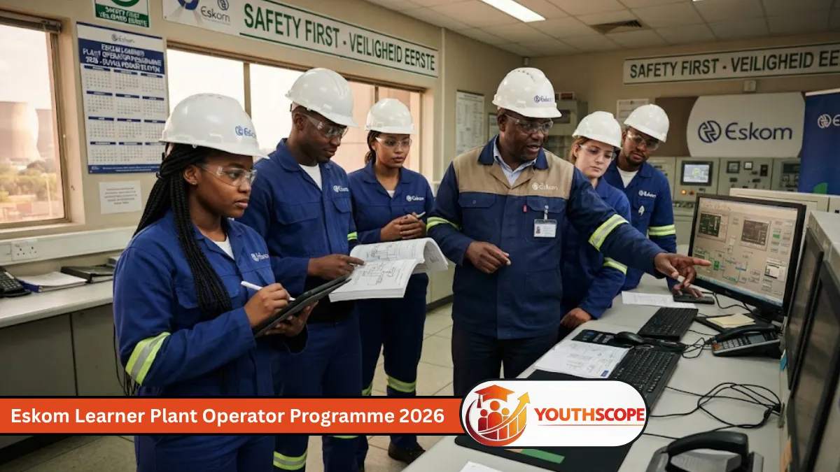 Young South African trainees learning plant operations at Eskom's Duvha Power Station