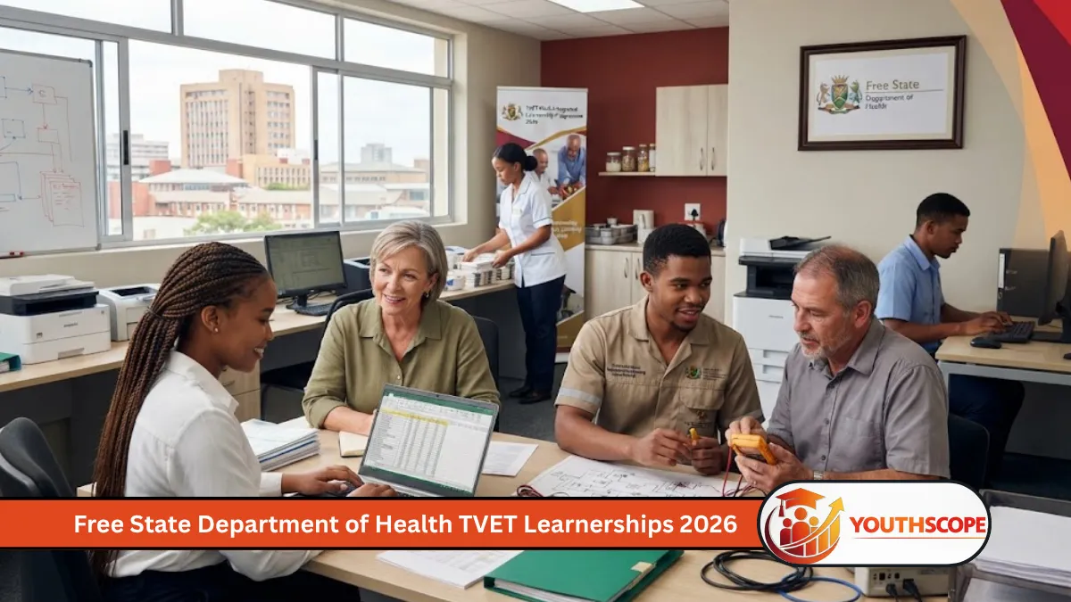 Free State Department of Health TVET learnership students training in a South African healthcare workplace