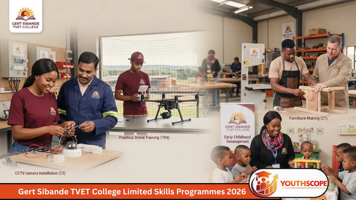 Gert Sibande TVET College students training in CCTV, drone operation, ECD and furniture making skills