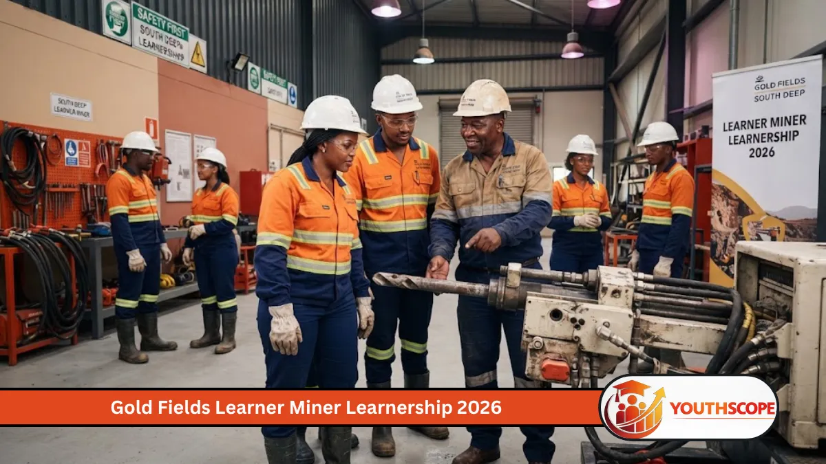 Gold Fields South Deep Learner Miner Learnership trainees during mining skills training in Westonaria